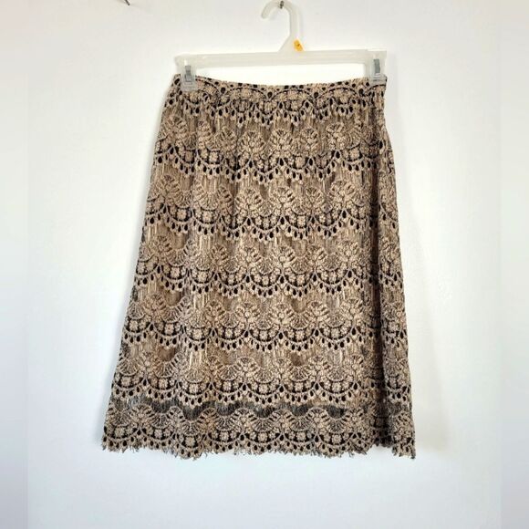 Maison Jules Pencil Skirt Victorian Lace Modest Art Deco Office Career Work M - Picture 1 of 9